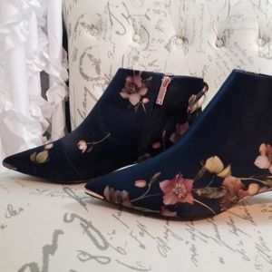 Ted Baker Blue and Rose Gold Kitten Heel Booties!